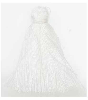 BORLA O POMPÓN DE HILO BLANCO 3 CM 3 UNIDADES