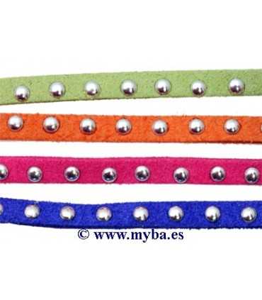 TIRETA ANTE 5 MM CON TACHUELAS 4 COLORES x 50 CM