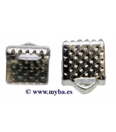 TERMINAL ABIERTO 6x6 MM 12 UNIDADES COLOR PLATINO