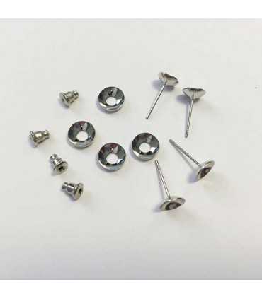 SET2 PENDIENTES CON TRASERAS Y BASES DE METAL