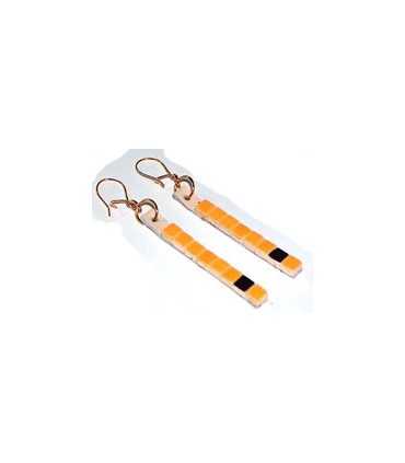 KIT PENDIENTES MOSAICO TIRA 5x0,5 CM AMAR. LIMÓN