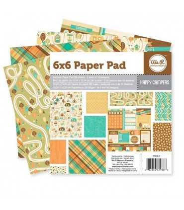 PAPEL SCRAP 1 CARA WER 36 HOJAS 6x6  HAPPY CAMPERS