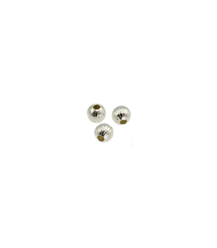 BOLA TUBO GALLONADA 4 MM PLATA 5 UNIDADES