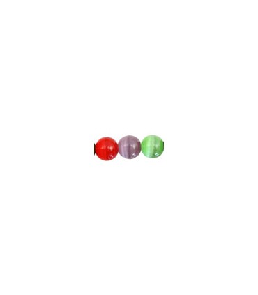 BOLAS CRISTAL OJO DE GATO LISAS 10 MM HILO 40 CM