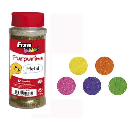 PURPURINA FIXO KIDS BOTE 100 GRAMOS COLORES FLÚOR : color:Fuchsia
