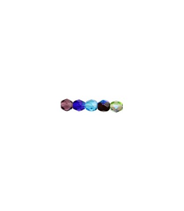 BOLAS CRISTAL BOHEMIA 6 MM MIX COLOR 50 UNIDADES