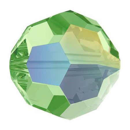 BOLA FACETADA SWAROVSKI 6 MM EFECTO AURORA BOREAL : Unidades:Envase 10 Unidades, color:Peridot