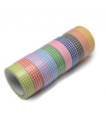 FABRIC TAPE ECO CUADROS 10 UD x 4 METROS 15 MM