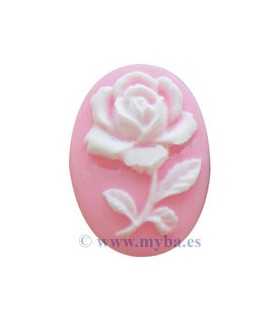 CAMAFEO DE RESINA ROSA OVAL 24x18x4 MM 3 UD