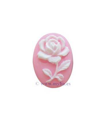CAMAFEO DE RESINA ROSA OVAL 24x18x4 MM 3 UD