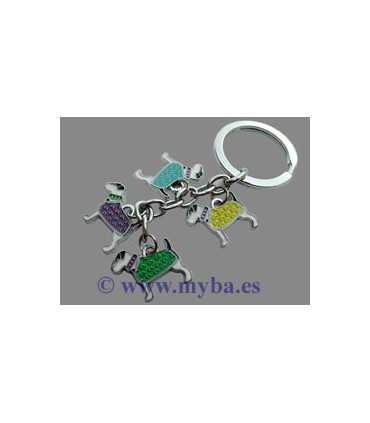 LLAVERO 33 MM 4 FOX TERRIER 20x18 MM ESMALTADOS