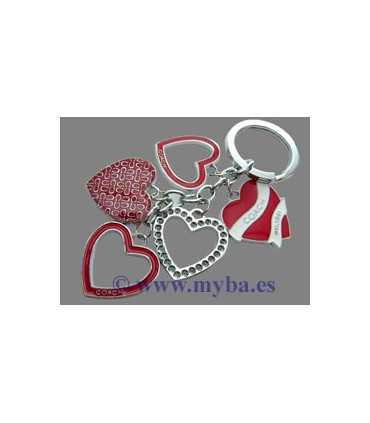LLAVERO 33 MM 5 CORAZONES 28-30 MM ESMALTADOS