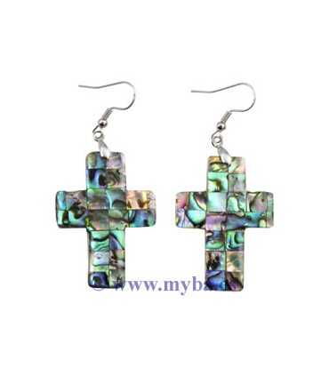 PENDIENTES CRUZ NACAR PAUA  1 PAR