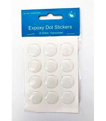 EPOXY DOT STICKERS 20 MM DIÁMETRO 12 UNIDADES
