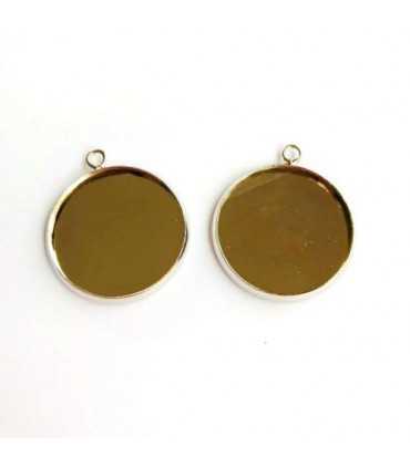 COLGANTE PARA CABUCHÓN 25 MM PLATINO 2 UNIDADES