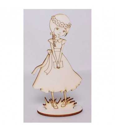 SILUETA NIÑA COMUNIÓN 2 CORONA FLORES 22 CM