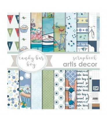 PAPEL SCRAP ARTIS DECOR CANDY BAR BOY 17 HOJAS
