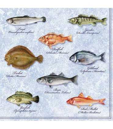 SERVILLETAS AMBIENTE 33x33cm 20 UD  PECES