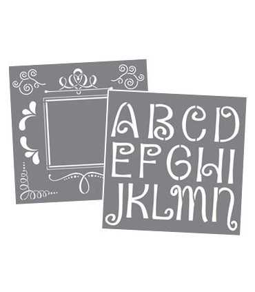 SET 7 PLANTILLAS AMERICANA MONOGRAMAS 2 30x30 CM