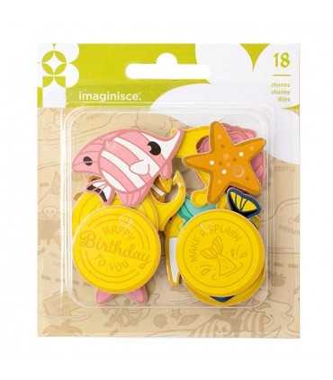 SET 18 CHARMS FOAM SIRENA PAR-R-RTY ME HEARRTY