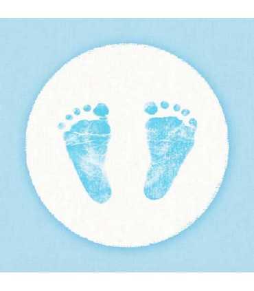 SERVILLETAS AMBIENTE 20 UNIDADES HUELLAS BEBÉ NIÑO