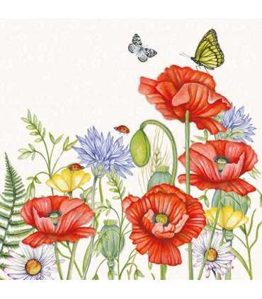 SERVILLETAS AMBIENTE 20 UD 33x33 CM VERANO BLANCO