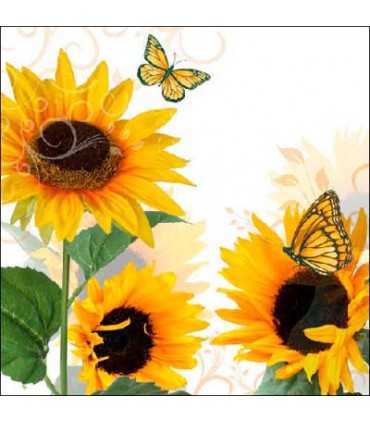 SERVILLETAS AMBIENTE 33x33cm 20 UD GIRASOLES SOL