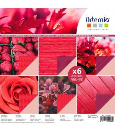 PAPEL SCRAP PHOTO PAGE ROJO 30,5x30,5cm 6 UD