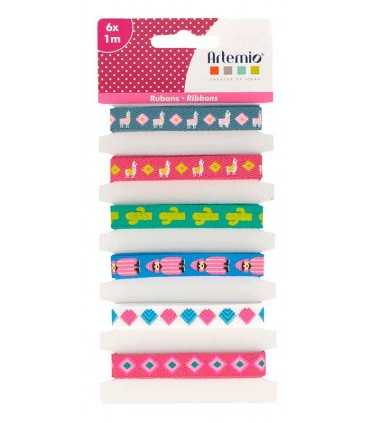 SET CINTAS ESTAMPADA ALPACA LLAMA 10 MMx1 M x 6 UD