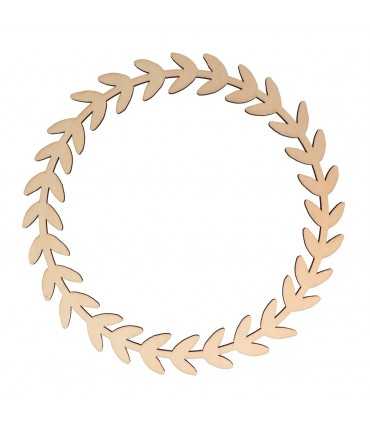 CORONA HOJAS MADERA 34 CM 5 MM GROSOR