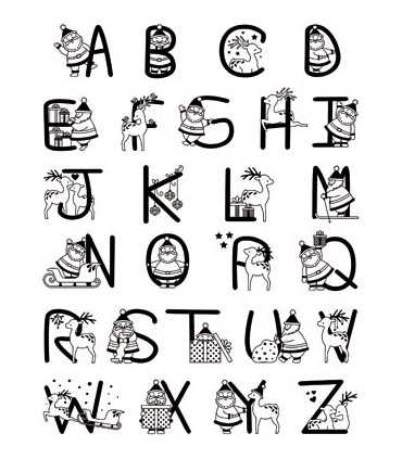 SELLOS TRANSPARENTES ARTEMIO ABECEDARIO PAPÁ NOEL