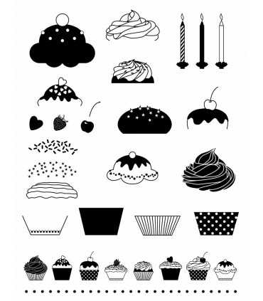 SELLOS TRANSPARENTES ARTEMIO SET CUPCAKES