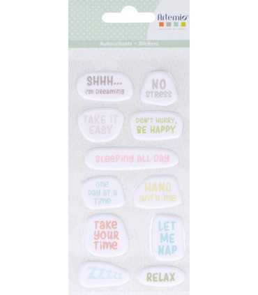 PEGATINAS PUFFY ARTEMIO NO STRESS TEXTOS 11 UD