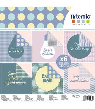 PAPEL SCRAP ARTEMIO MENSAJES 30,5x30,5cm 6 UD