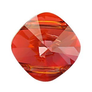 CUADRADO 2 AGUJEROS SWAROVSKI 14 MM 1 UNIDAD : color:Crystal Red Magma