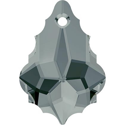 COLGANTE BARROCO DE CRISTAL SWAROVSKI 16 x 11 mm : Unidades:Envase 2 Unidades, color:Black Diamond