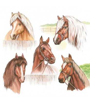 SERVILLETAS AMBIENTE 20 UD 33x33 CM CABALLOS