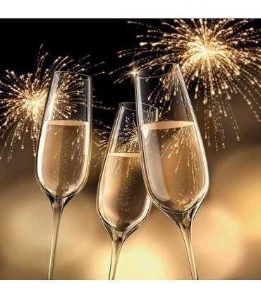 SERVILLETAS AMBIENTE 33x33cm 20 UD CELEBRACIÓN ORO