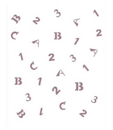 PLANTILLA STENCIL DAYKA A5 15x21 CM LETRAS ABC 123