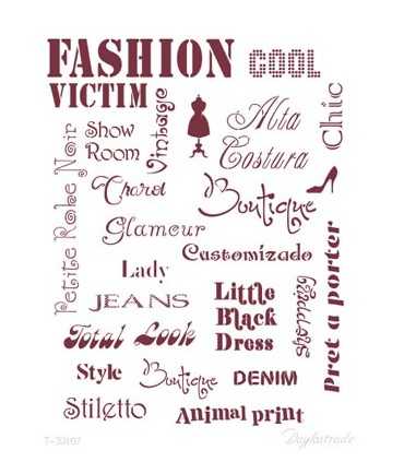 PLANTILLA STENCIL DAYKA A3 30x42 CM FASHION VICTIM