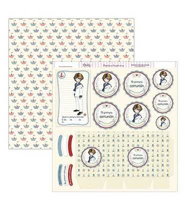 PAPEL SCRAP DAYKA 2 CARAS 30,5x30,5 CM COMUNIÓN