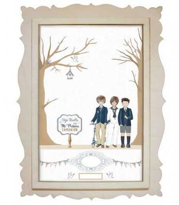 LIENZO PREDISEÑADO DAYKA COMUNIÓN 3 NIÑOS