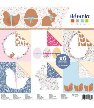 PAPEL SCRAP PASCUA CHOCOLATE 2 CARAS 30x30 cm 6 ud