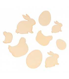 MINI SILUETAS MADERA PASCUA 30 UNIDADES