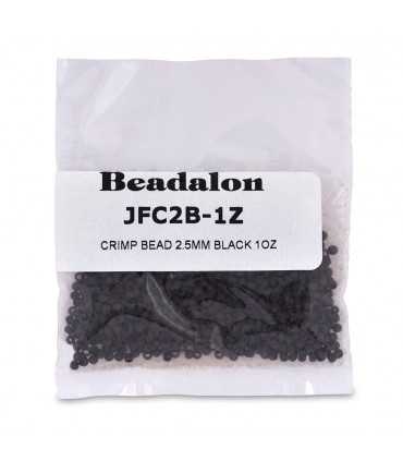 CHAFAS NEGRAS BEADALON 2,5 MM 1 OZ (28 GRAMOS)