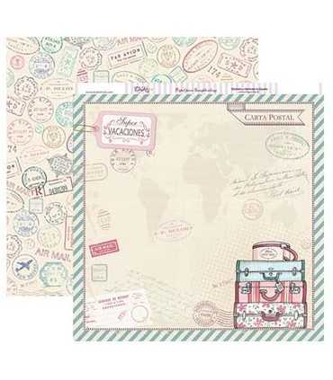 PAPEL SCRAP DAYKA 2 CARAS 30,5x30,5 CM MALETAS