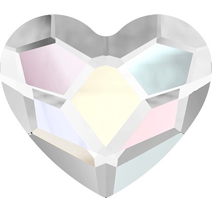 HEART FLAT BACK MINI SWAROVSKI 10 MM 2 UNIDADES : color:Cristal AB