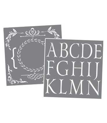 SET 7 PLANTILLAS AMERICANA MONOGRAMAS 4 30x30 CM