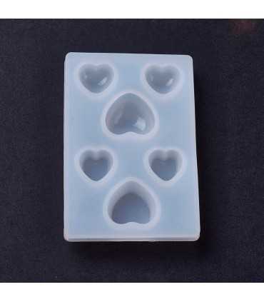MOLDE FLEXIBLE SILICONA CORAZONES MIX 6x4 CM