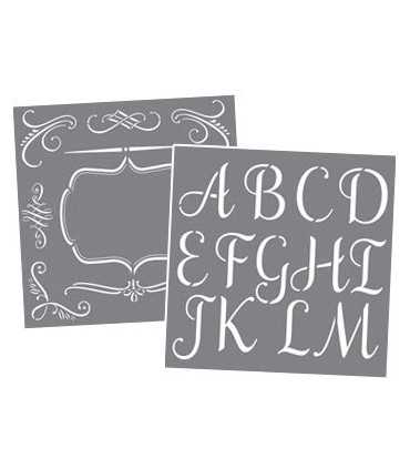 SET 7 PLANTILLAS AMERICANA MONOGRAMAS 1  30x30 CM